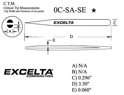 Excelta Corporation 815-SA-SE Tweezers - Small Parts Handling