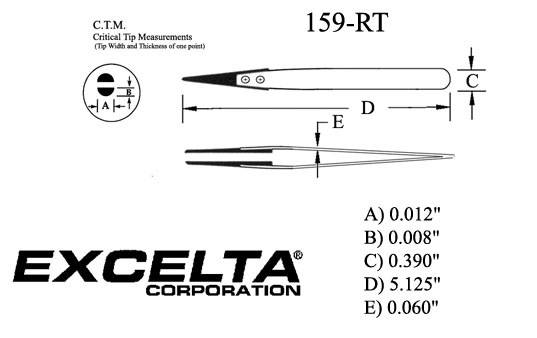 Excelta™ High Precision Tweezer with Reverse-Action Carbofib Replaceable Tip