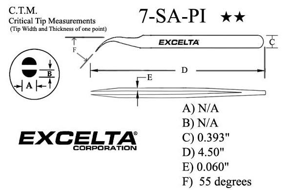 Excelta™ Precision Tweezers with Curved Tips